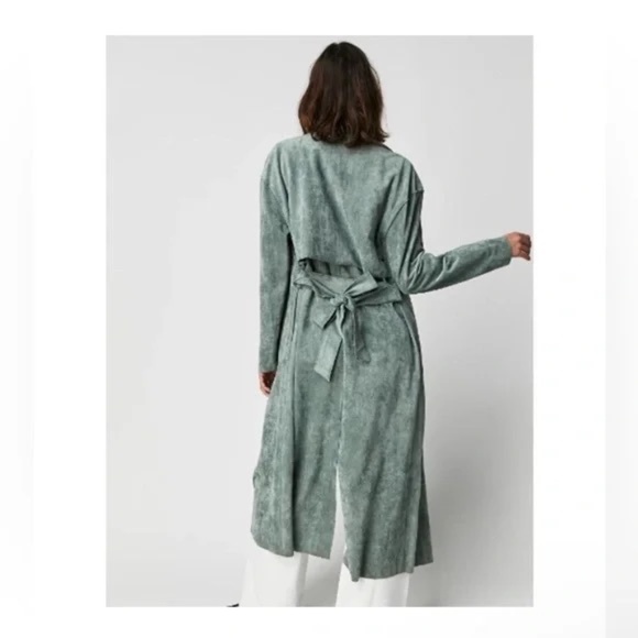 NWT Free People x Blank NYC Vegan Suede Trench - Picture 3 of 11